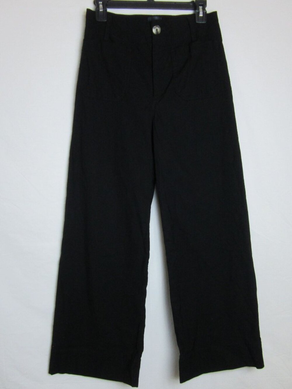 Maeve By Anthropologie Black Wide-Leg Pants The Colette Womens 26 Linen Blend
